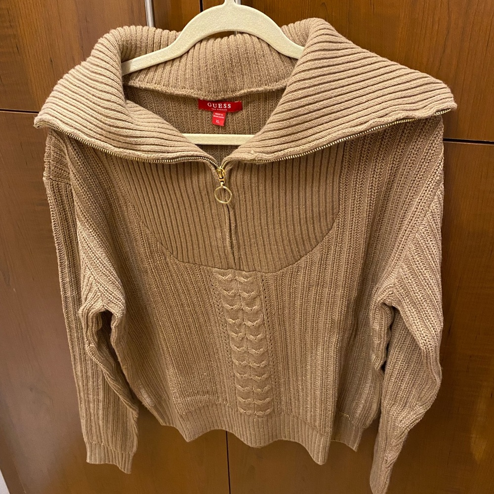 NEW Guess Quarter Zip Sweater
